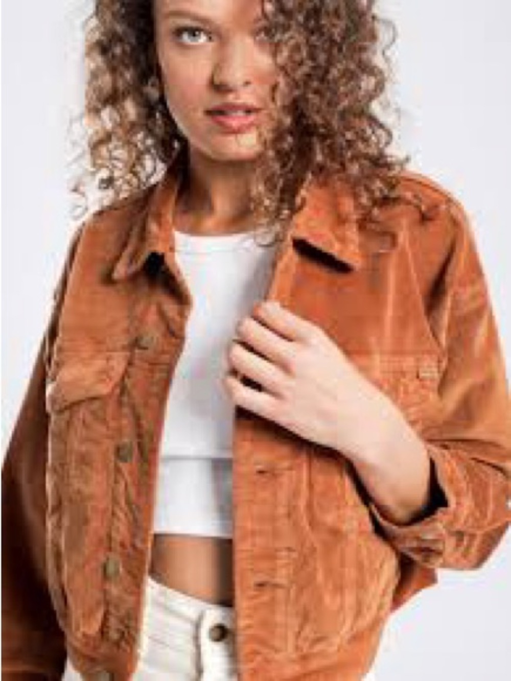 American Eagle Outfitters Rust Corduroy Trucker Jacket